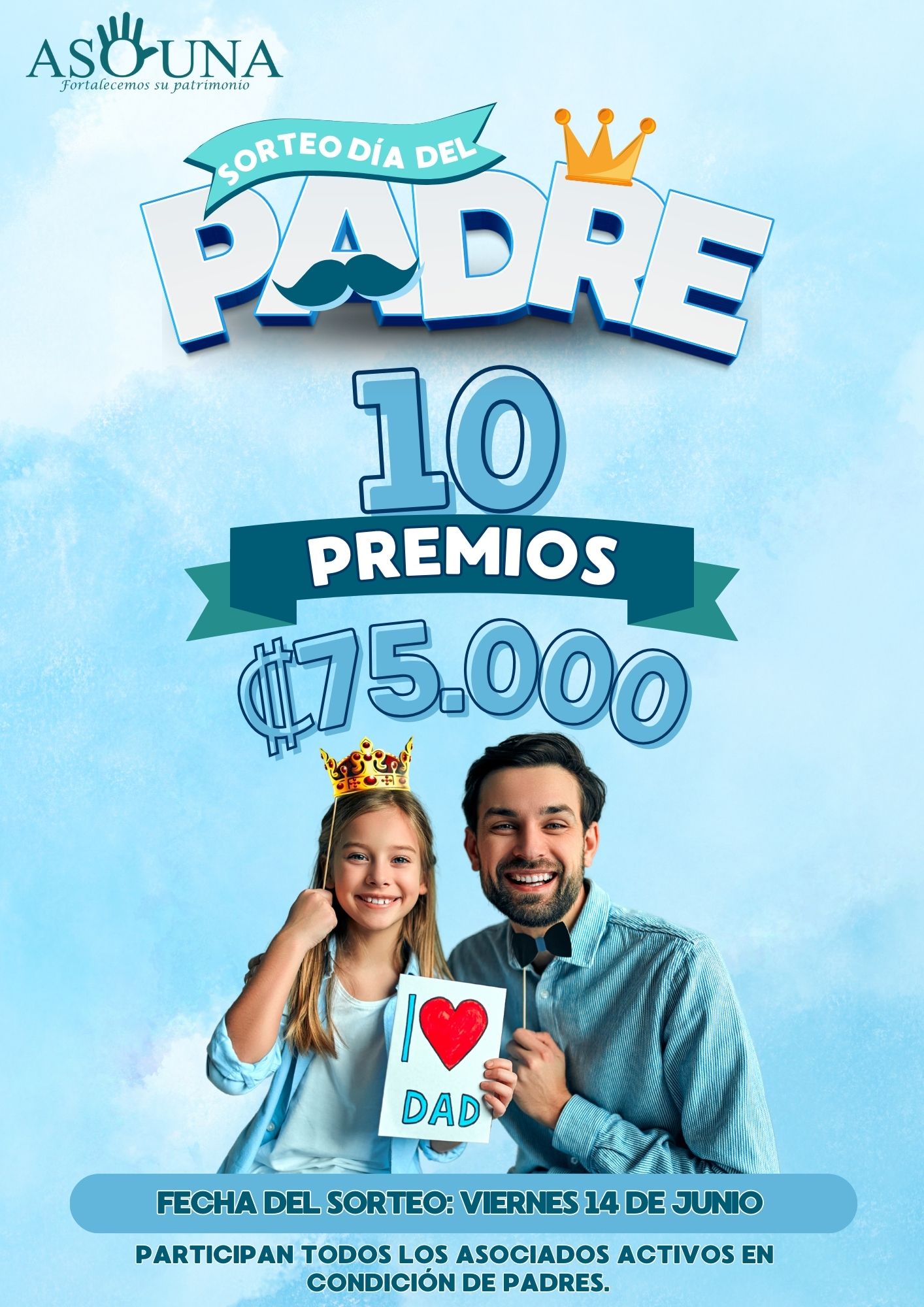 Historia de Instagram Feliz día del Padre Descuento Azul