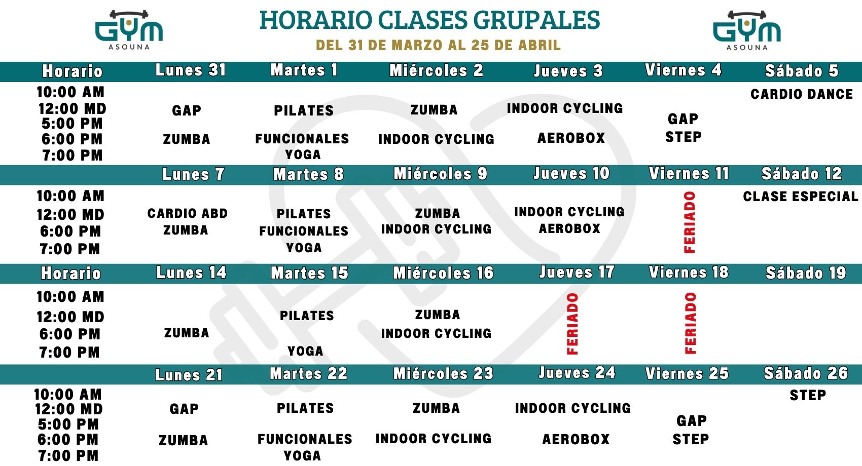 Clases Abril