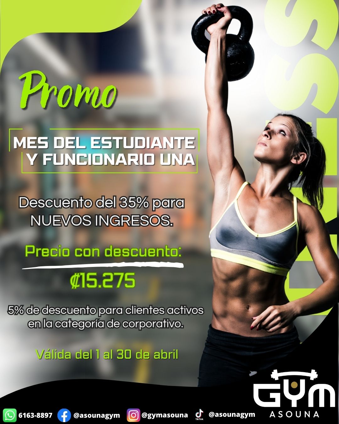 Green and Black Illustrated Fitness Promotional Instagram Post
